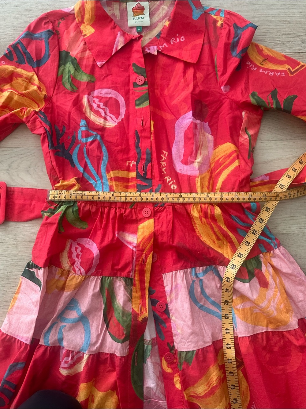 FARM Rio Red Multicolor Midi Dress - Picture 14 of 14